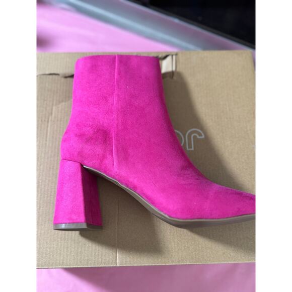 NIB JORYA Womens Fashion Ankle Boots Square Toe Suede Side Zipper Block Heel 6.5 - Picture 9 of 11